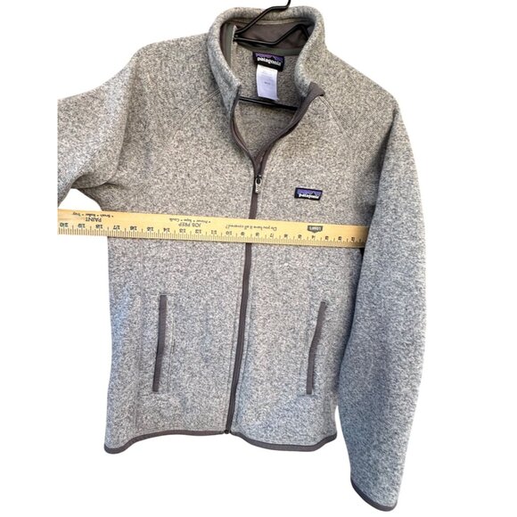 Patagonia Jacke Men Sz Small Gray Full Zip Knit Patch Logo Pockets Long Sleeve - Picture 7 of 7